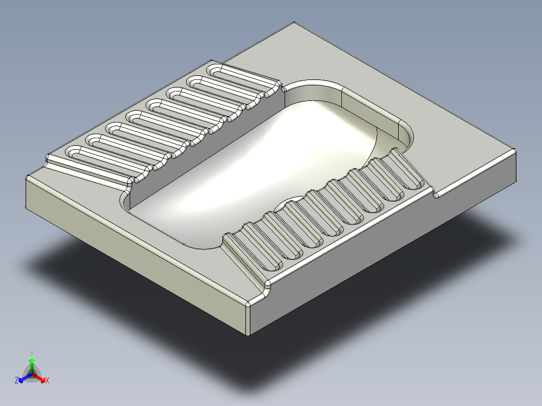 蹲便池正等轴测图