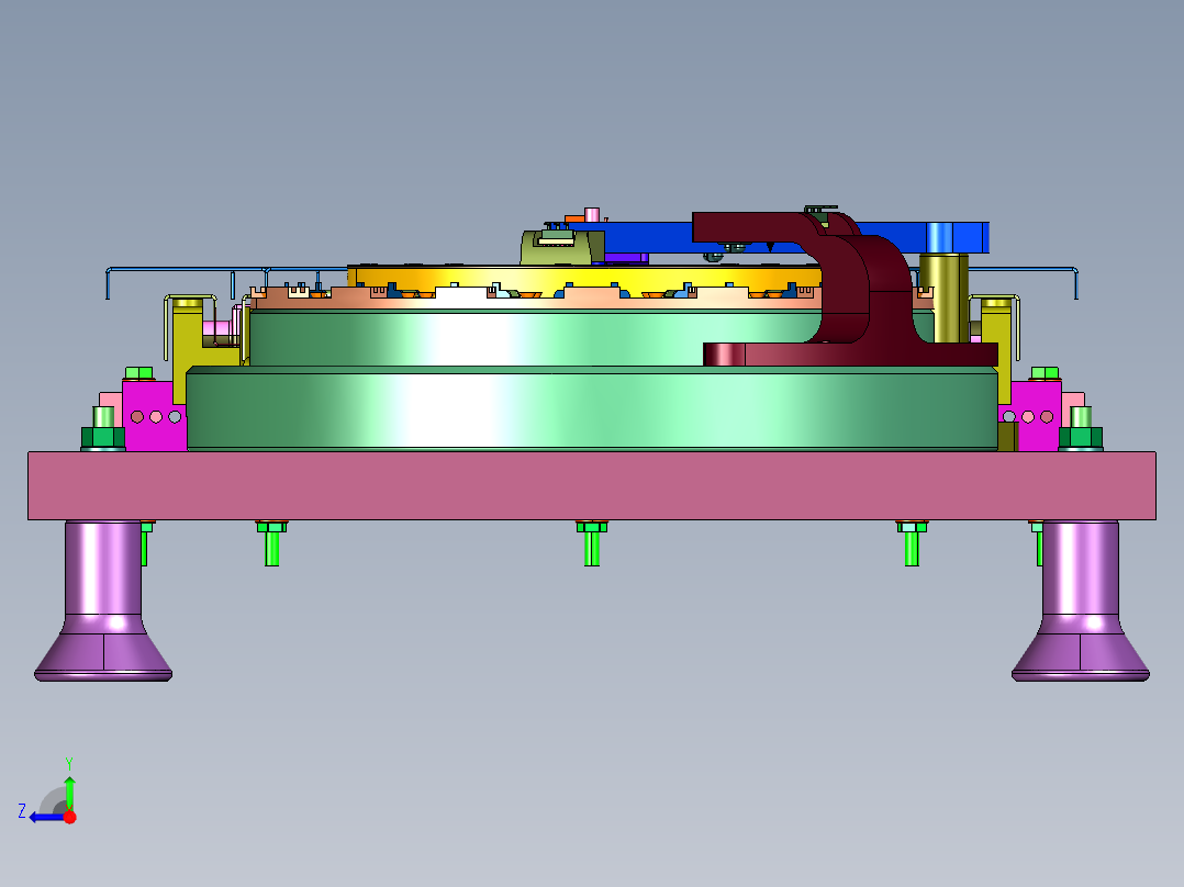 电磁型平面微电机右视图