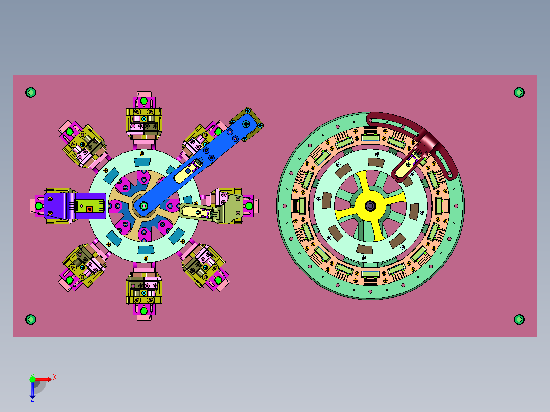 电磁型平面微电机俯视图