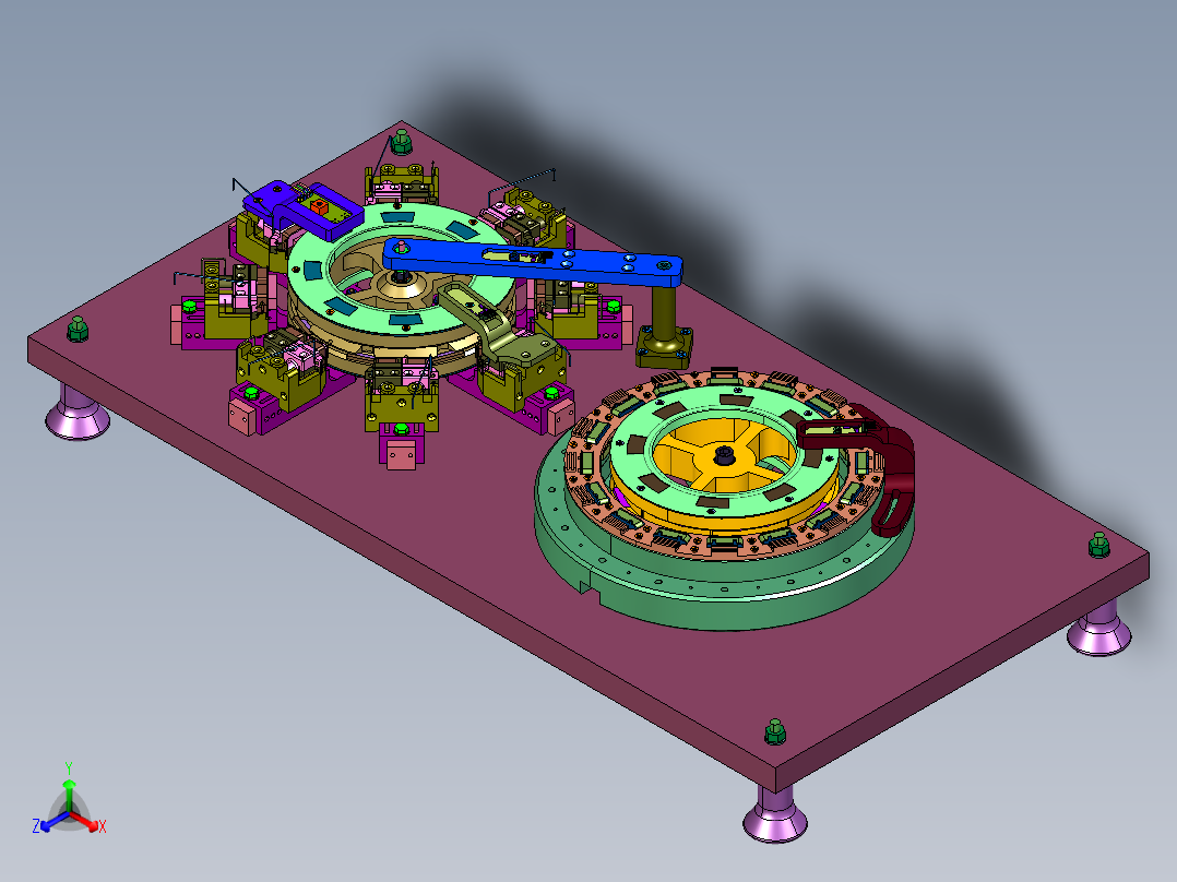 电磁型平面微电机正等轴测图