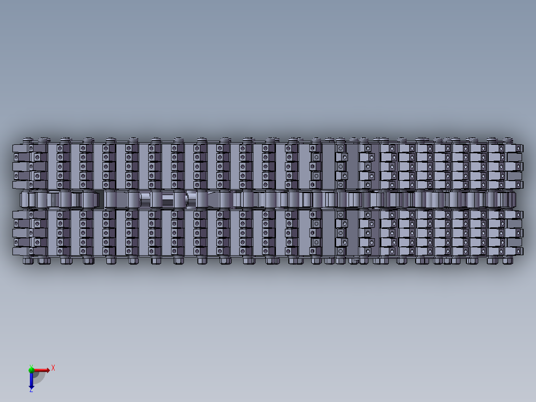 大型RC车的履带轮结构俯视图