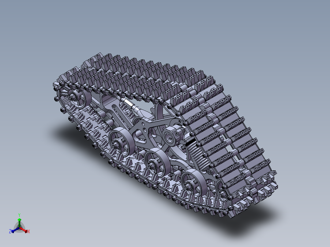 大型RC车的履带轮结构正等轴测图