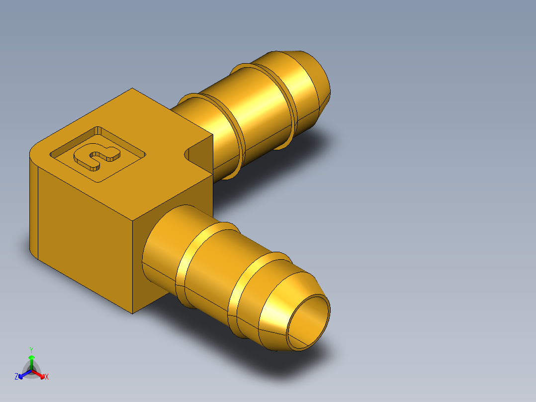 工业通用螺蚊管倒齿式工业硬管接头Union Elbow 225-4-4主视图