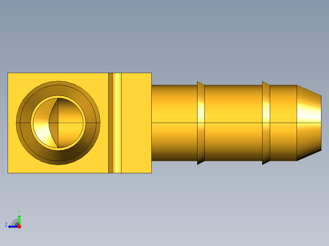 工业通用螺蚊管倒齿式工业硬管接头Union Elbow 225-4-4右视图