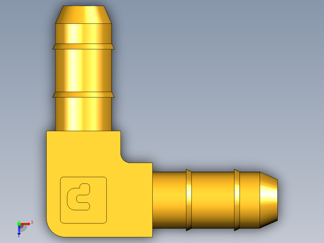 工业通用螺蚊管倒齿式工业硬管接头Union Elbow 225-4-4俯视图