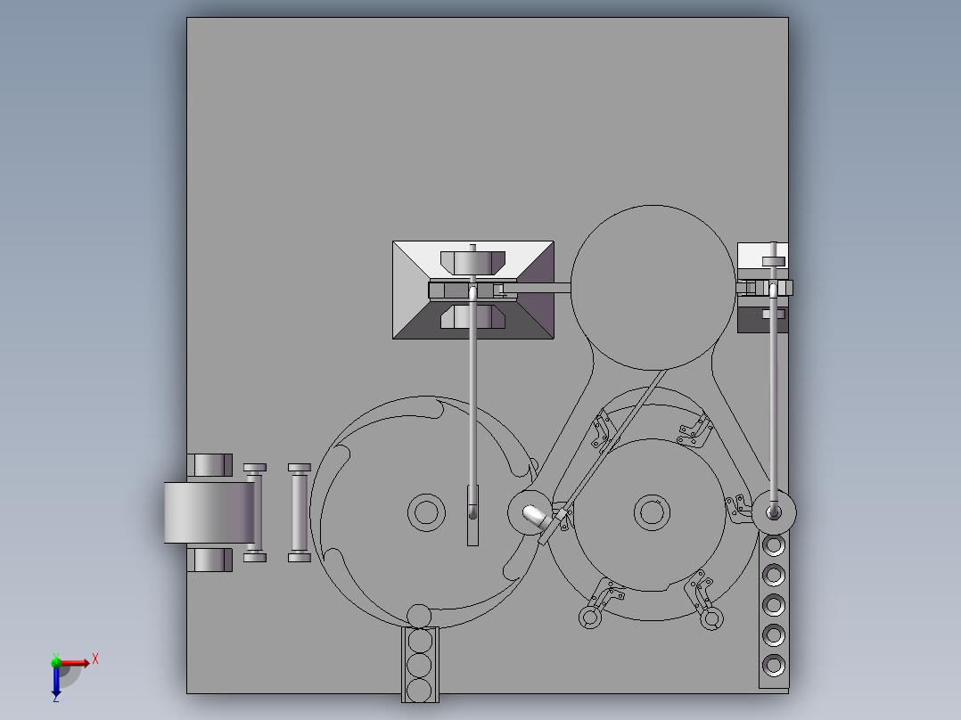 JX608-糖果包装机设计三维建模含cad图纸俯视图