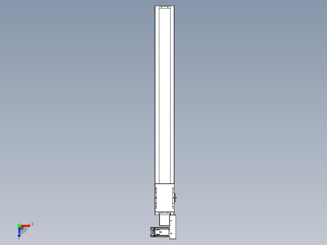 同步带全封闭直线模组TPA-HCB-120D-90-L1050-MR-C-P40-N3俯视图