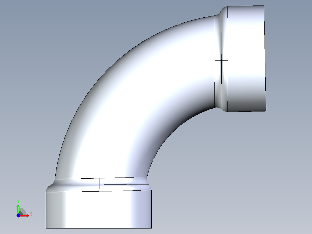 船舶管路系统S2_SeaDrainPLUS_1-4LongBend-SxS_37E162701_1-1-2in Sea Drain Plus - 91.2 Long Sweep - SxS前视图