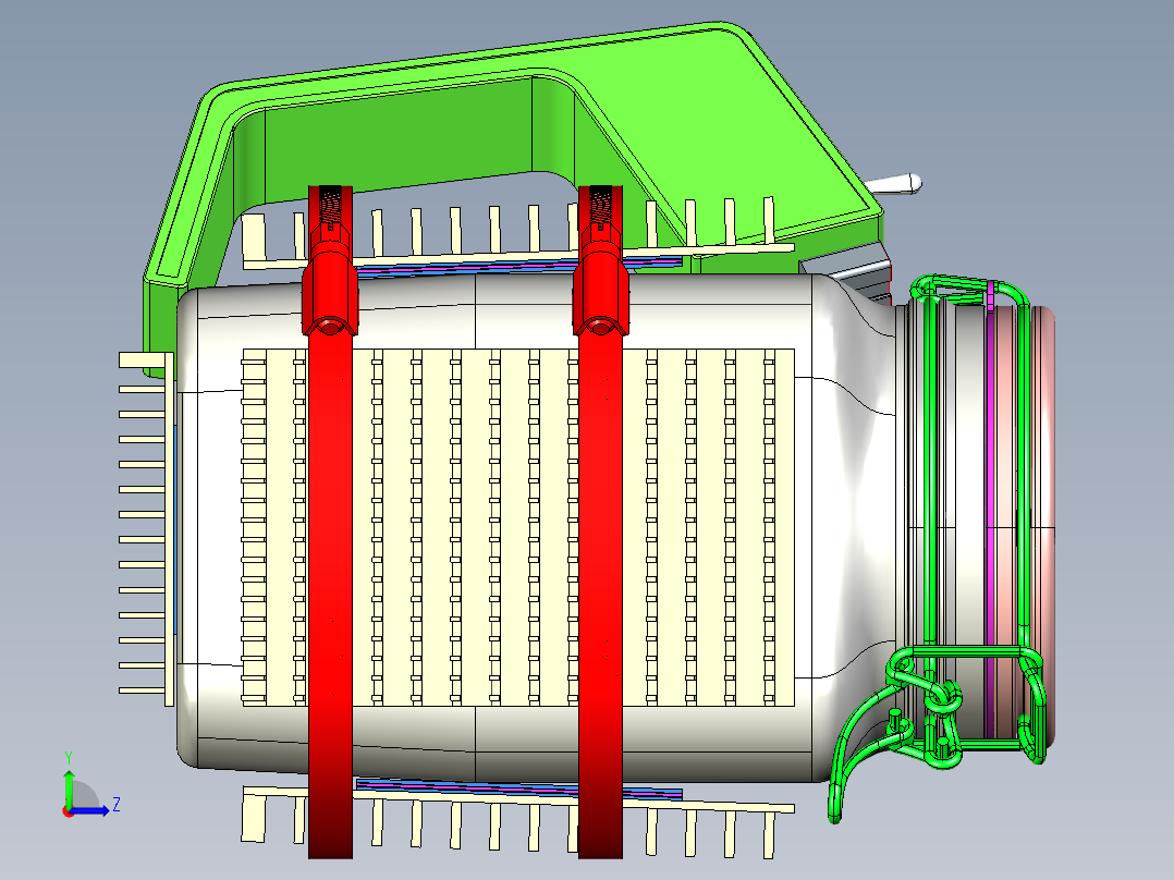 珀耳帖(Peltier)元件发电机模型3D图纸 STP格式左视图