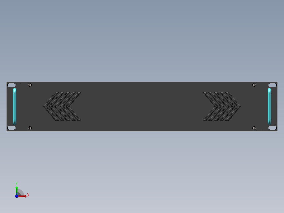 19英寸2U机箱-钣金前视图