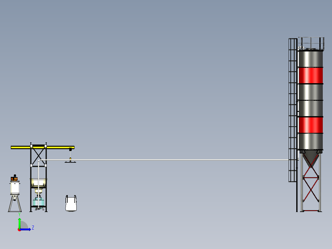 水泥石灰卸载站左视图