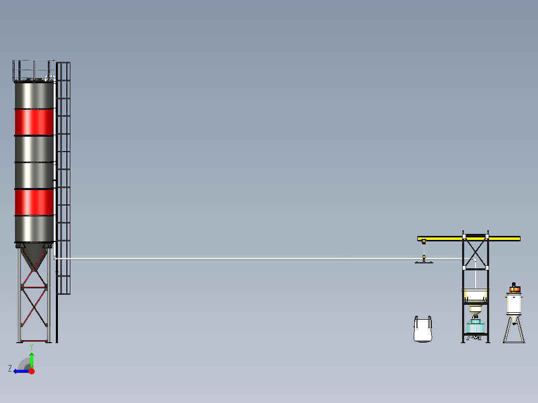 水泥石灰卸载站右视图