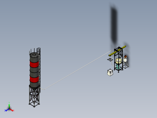 水泥石灰卸载站正等轴测缩略图