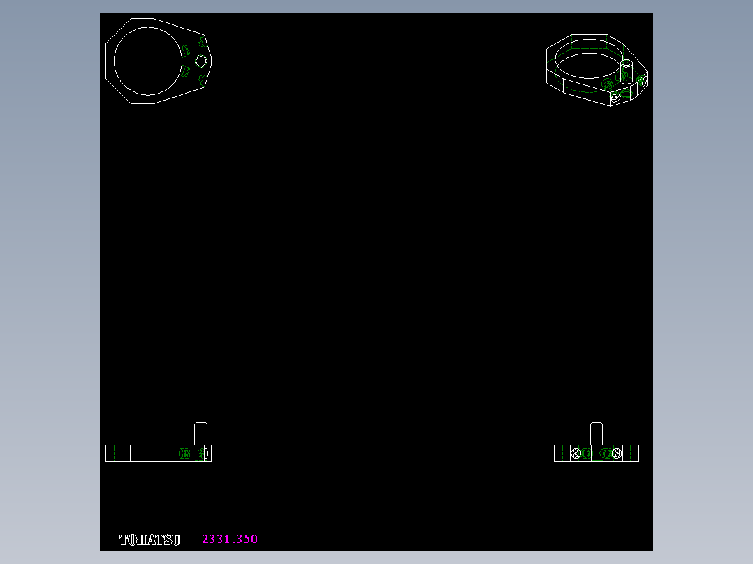 定位環2331-2D多系列多零件图纸模型