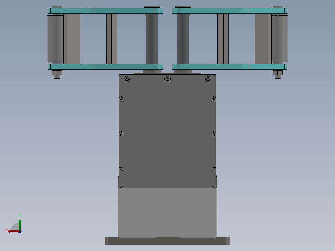 轮胎对中机构后视图