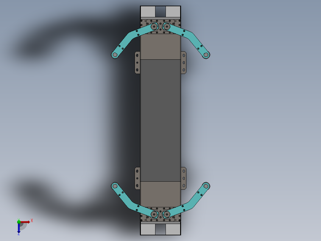 轮胎对中机构俯视图