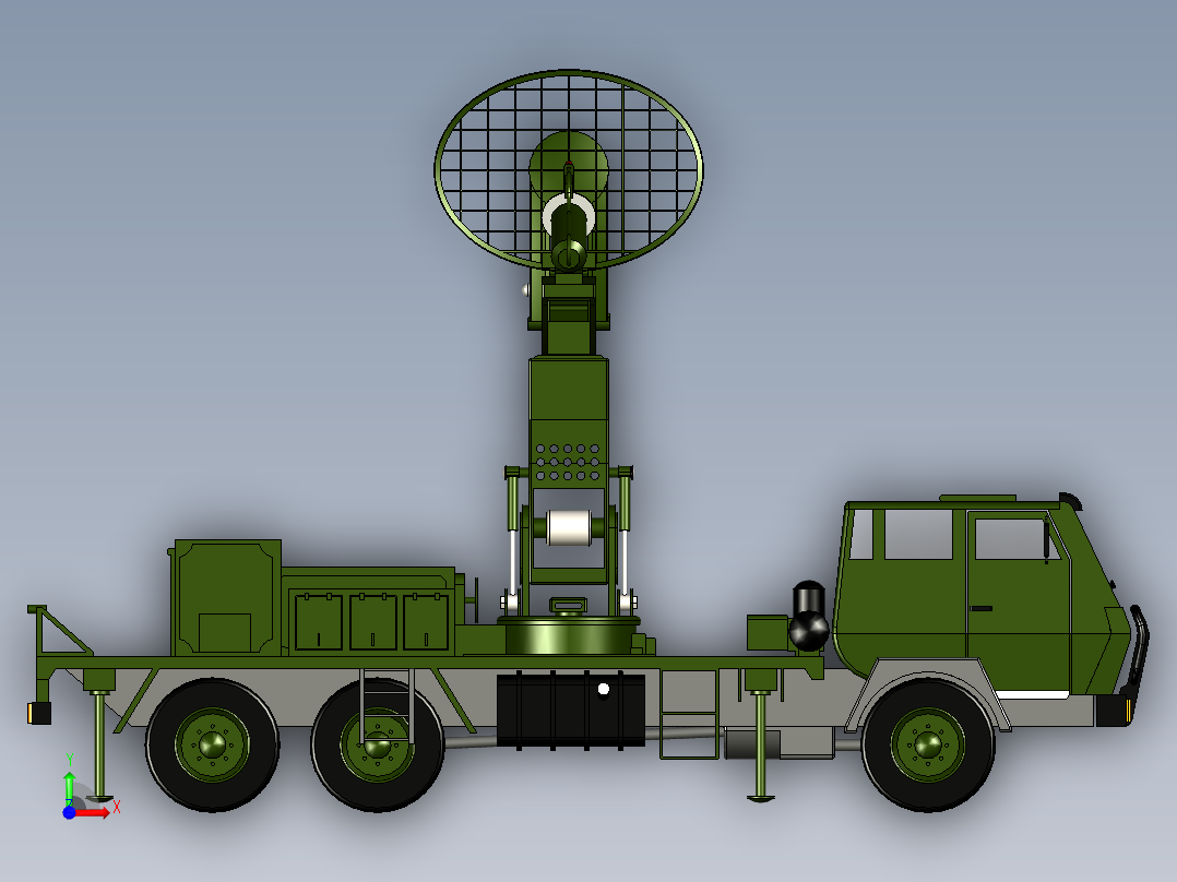 陆军雷达车模型1前视图