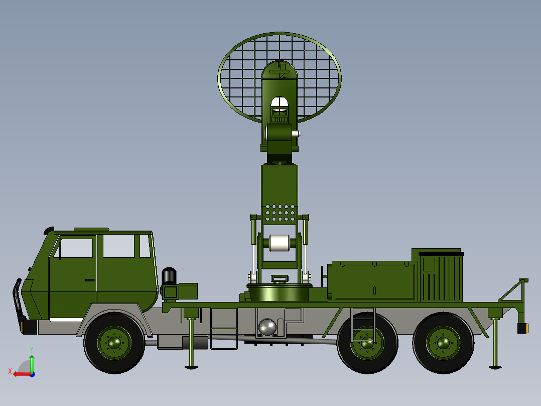 陆军雷达车模型1后视图