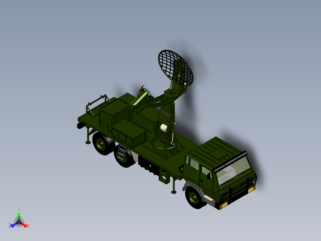 陆军雷达车模型1正等轴测图