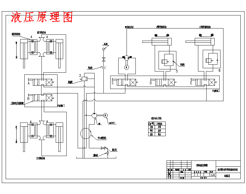 路灯维护用护升降机机电液系统设计含4张CAD图
