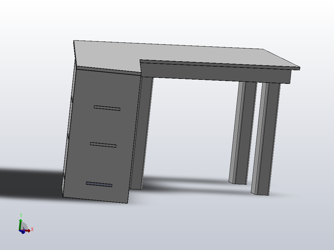 个人的桌子主视图