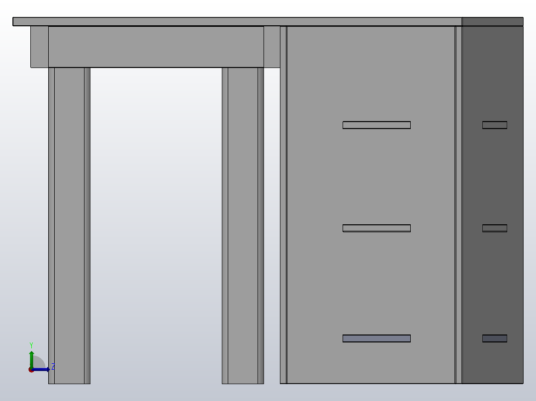 个人的桌子左视图