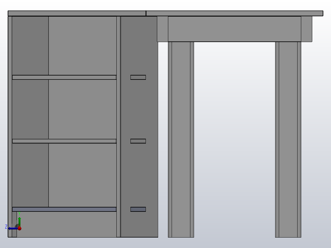 个人的桌子右视图