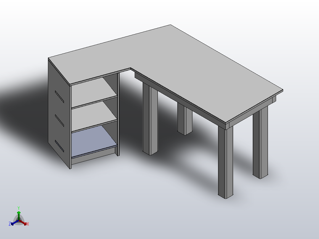 个人的桌子正等轴测图