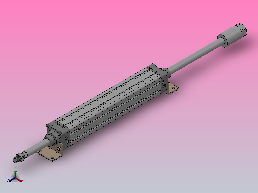 SEJ双轴复动行程可调型气缸SEJ 50×300-50-S正等轴测图
