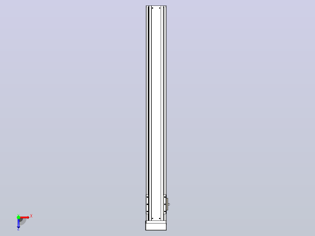 日规模组半封闭丝杆TPA-HNR-85S-1610C-L750-MP-Y-P20-N3俯视图