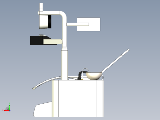 牙科专用椅3D模型后视缩略图