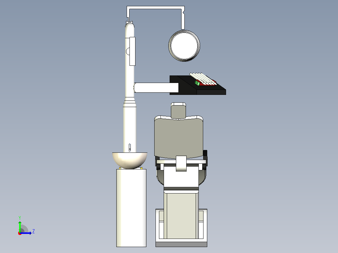 牙科专用椅3D模型左视图