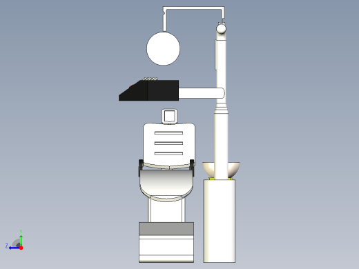 牙科专用椅3D模型右视缩略图