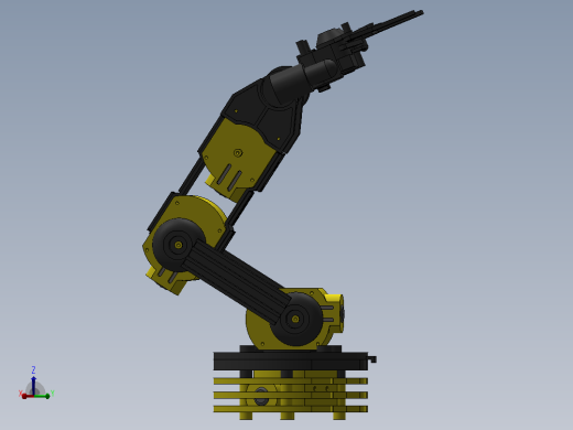 Steren机械臂模型3D图纸 Solidworks设计 附STEP左视缩略图