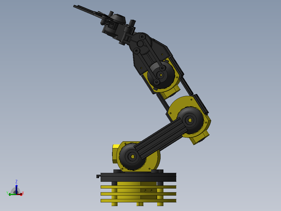 Steren机械臂模型3D图纸 Solidworks设计 附STEP右视图