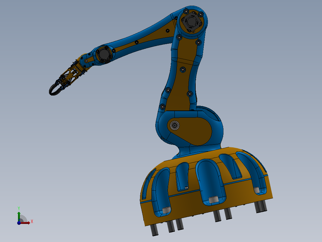 抓手机械臂 robotic-arm-printable-3d SW前视图