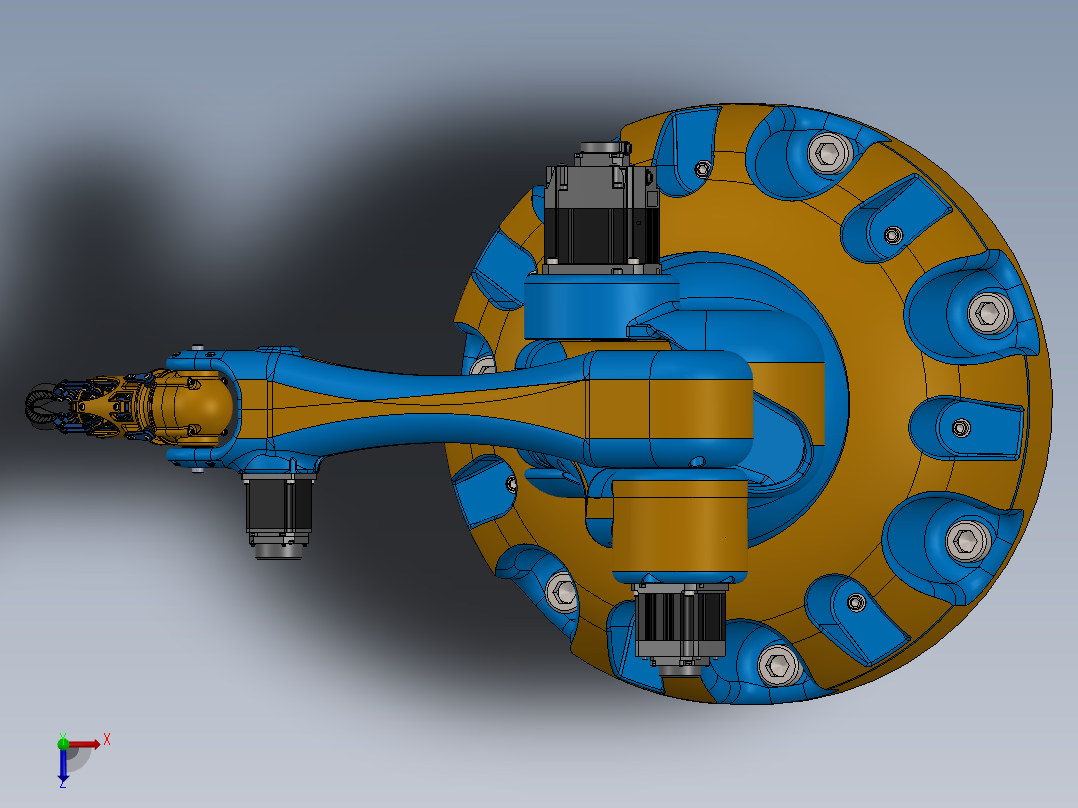 抓手机械臂 robotic-arm-printable-3d SW俯视图