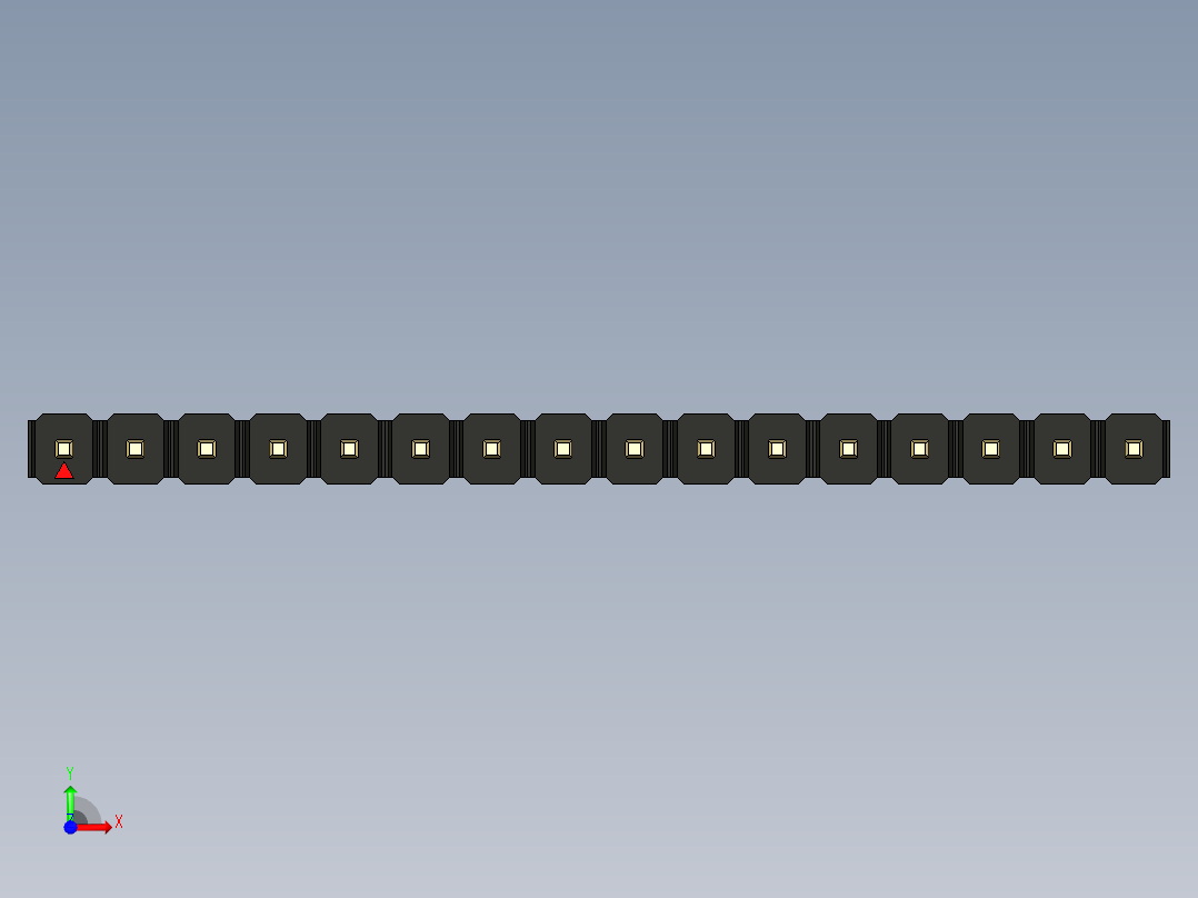 彩色公头100mil（2.54mm）系列-DS1021_black_1x16p_100mil_Type43_rev1.0前视图