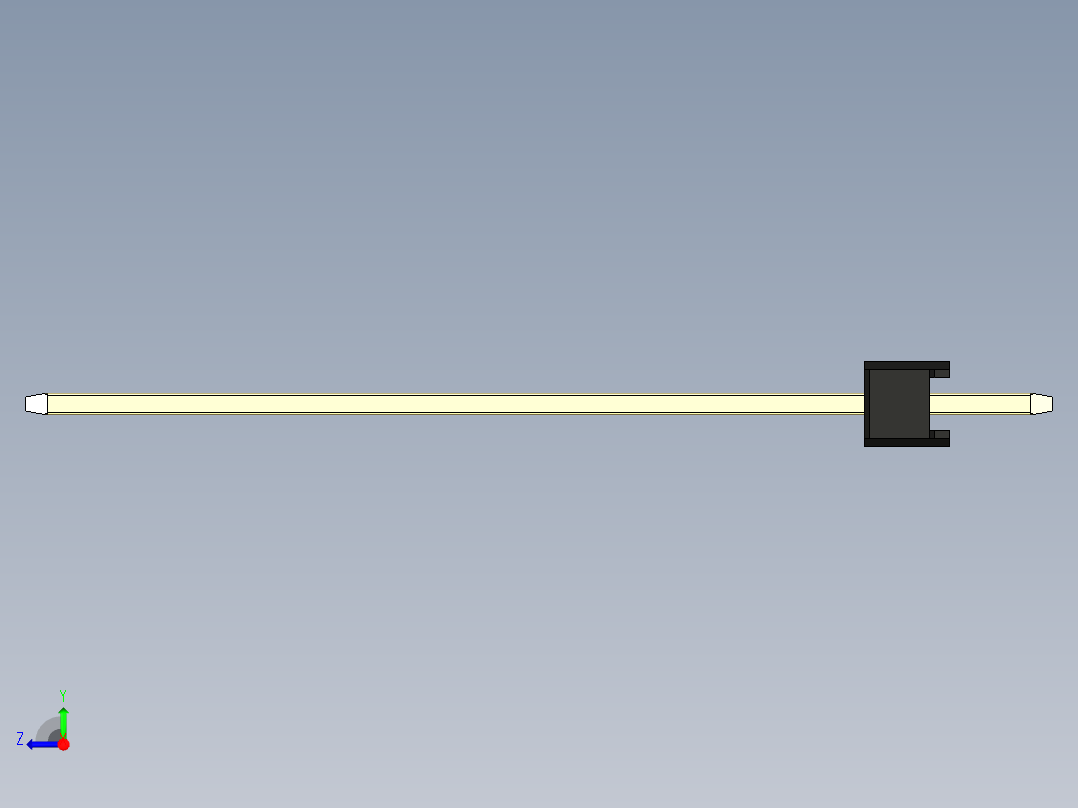 彩色公头100mil（2.54mm）系列-DS1021_black_1x16p_100mil_Type43_rev1.0右视图