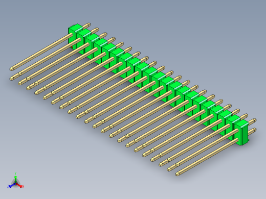彩色公头100mil（2.54mm）系列-DS1021_green_2x21p_100mil_Type19_rev1.0