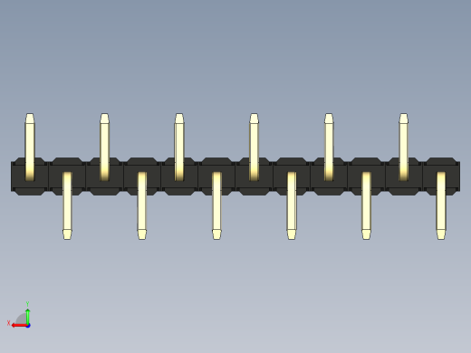 彩色公排针 100mil 2.54mm 系列-DS1022_black_12p_100mil_Type_SMT_R2_rev1.0后视缩略图