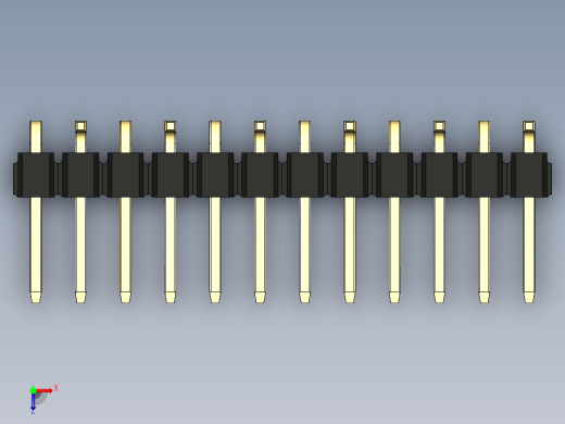 彩色公排针 100mil 2.54mm 系列-DS1022_black_12p_100mil_Type_SMT_R2_rev1.0俯视缩略图