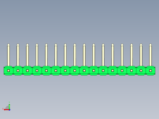 彩色公排针 100mil 2.54mm 系列-DS1022_green_16p_100mil_TypeU_rev1.0后视缩略图