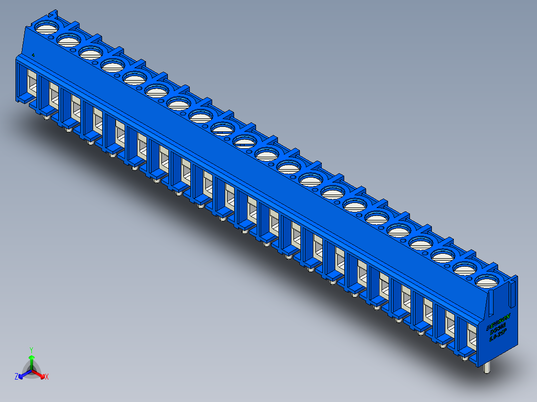 DEGSON DG302 系列 5.0 接线端子-DG302-5.0-21P-12-00AH正等轴测图