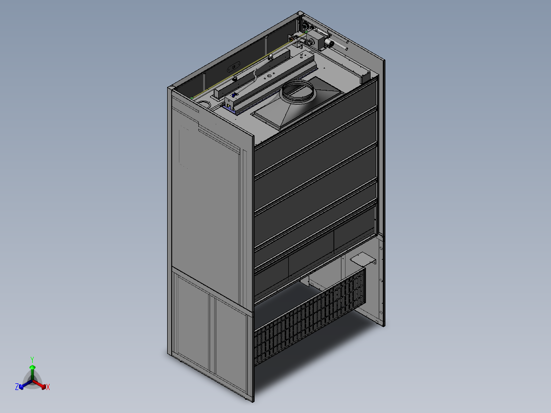新型环保型通风柜三维SW正等轴测图