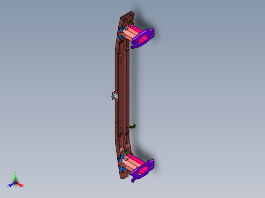 Rav4前防撞横梁总成三维catia图