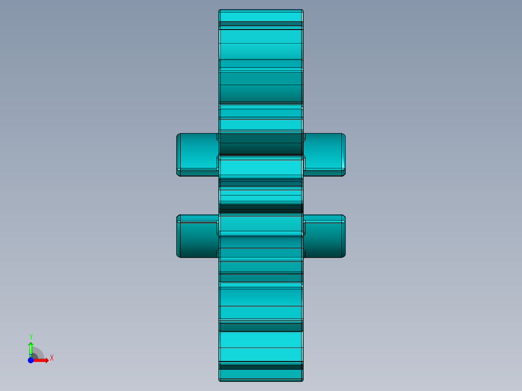 4019 - Teal - Bright Bluish GreenTechnic Gear 16 Tooth.STEP前视图