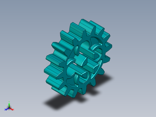 4019 - Teal - Bright Bluish GreenTechnic Gear 16 Tooth.STEP正等轴测缩略图