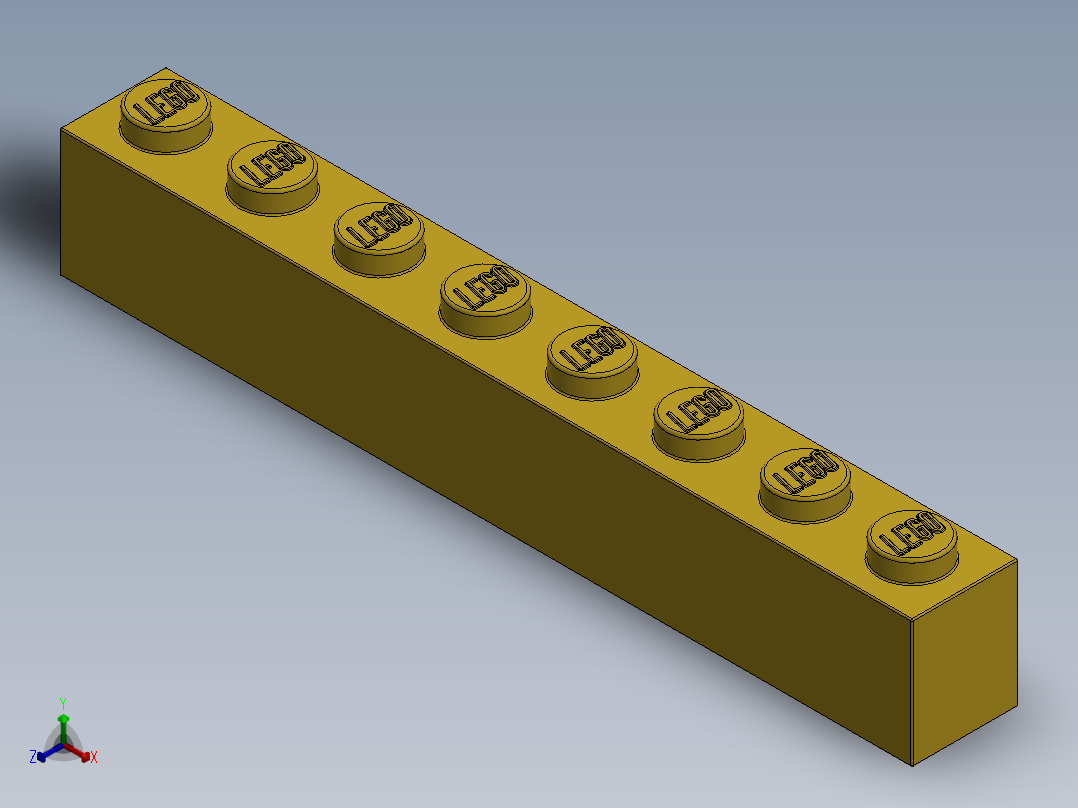 乐高套装 4421基本积木-300824 Bright Yellow Brick 1 x 8.SLDPRT