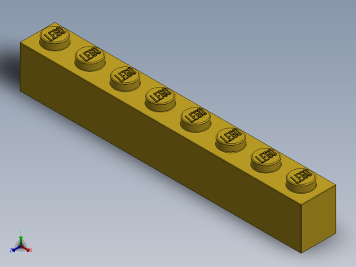 乐高套装 4421基本积木-300824 Bright Yellow Brick 1 x 8.SLDPRT